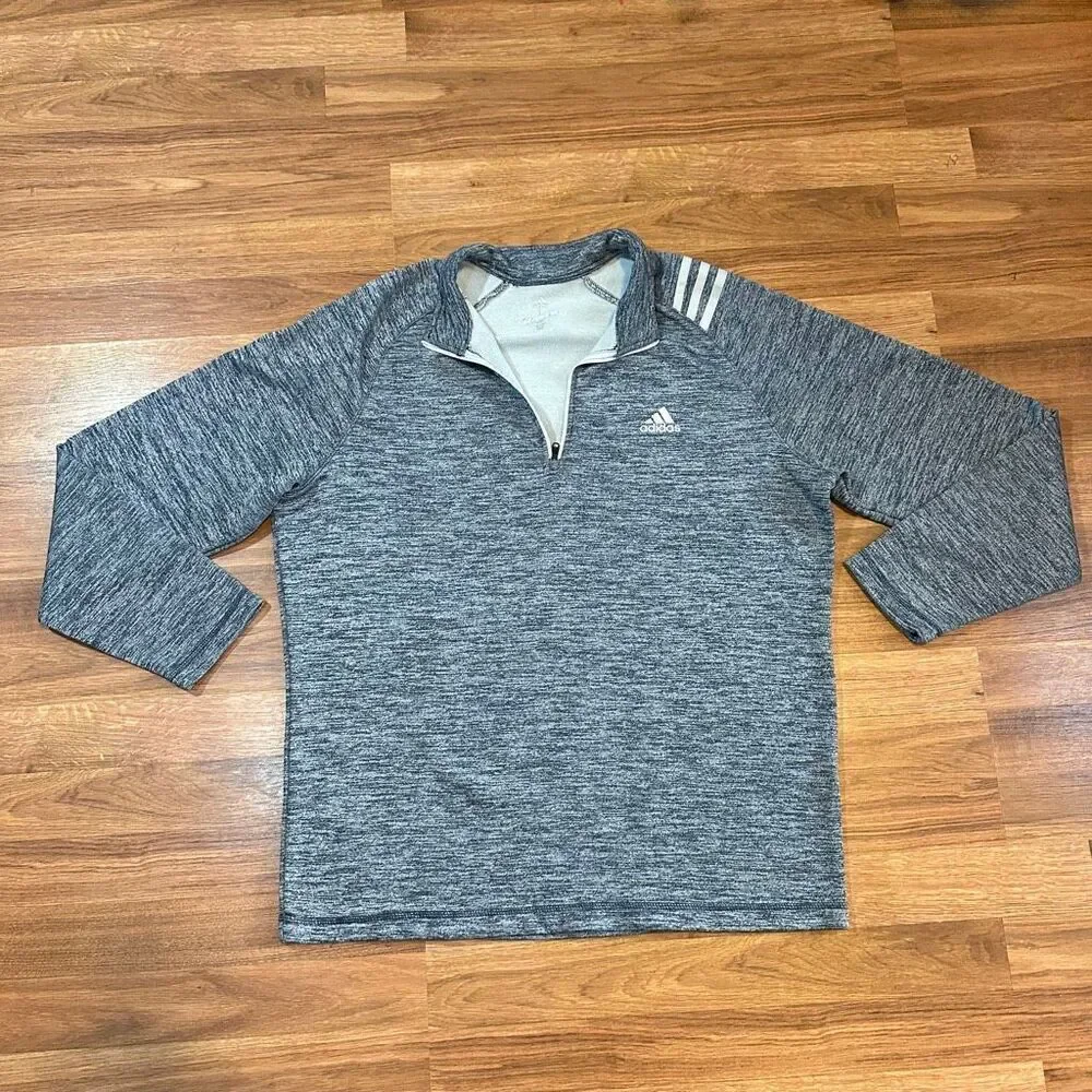 Adidas Golf Long Sleeve Quarter Zip Shirt Blue and Gray | Men Size Large